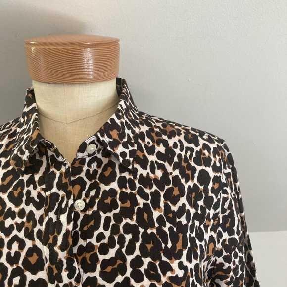 J. Crew Perfect Fit Leopard Print Button Up Shirt - Picture 7 of 15